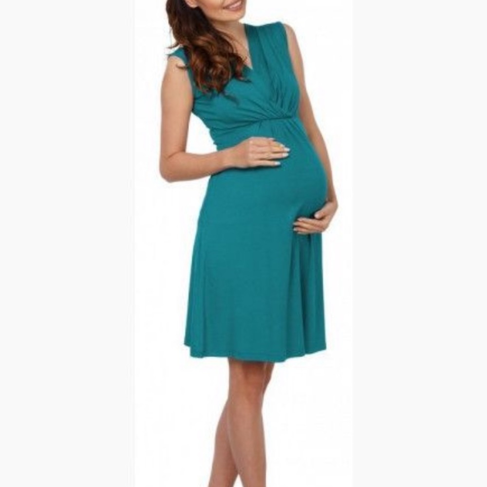 Nursing Maternity Layered Neck Dress